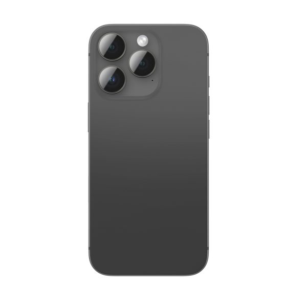 Rūdīts stikls ar kameras objektīva rāmi iPhone 16 Pro / 16 Pro Max - melns