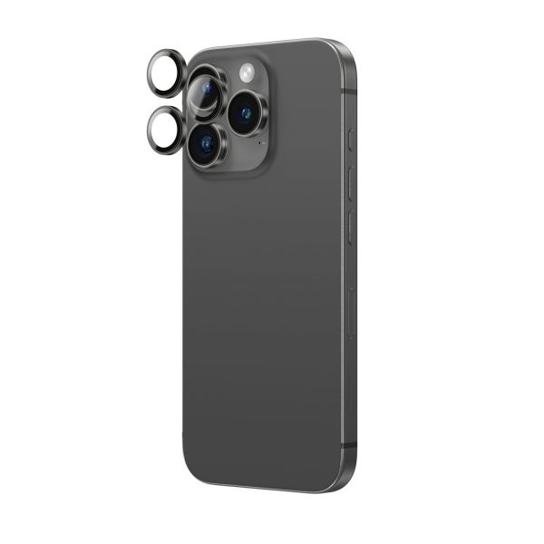 Rūdīts stikls ar kameras objektīva rāmi iPhone 16 Pro / 16 Pro Max - melns