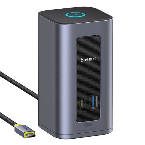 HUB 12-in-1 dokstacija USB-C uz USB-C USB-A HDMI DisplayPort Rj45 - pelēka