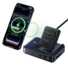 5-in-1 bezvadu uzlādes stacija USB-A USB-C ar ievelkamu Qi2 kabeli 160W - melna
