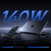 5-in-1 bezvadu uzlādes stacija USB-A USB-C ar ievelkamu Qi2 kabeli 160W - melna