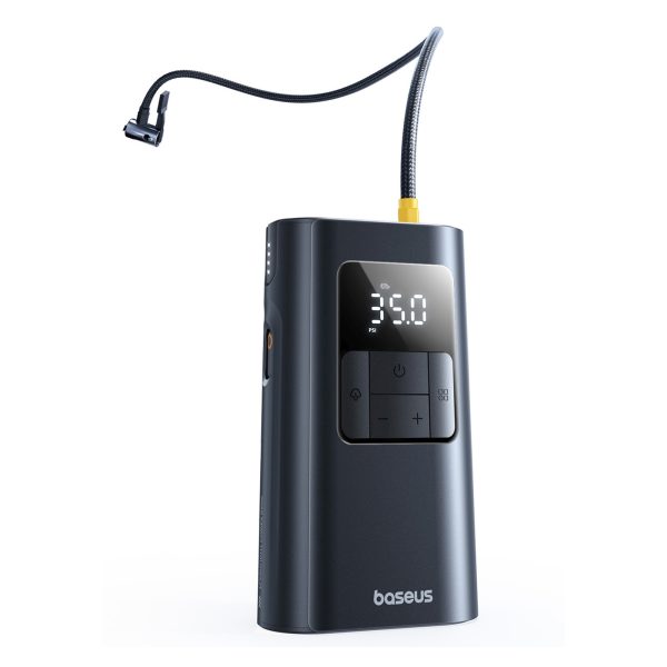 2-vienā riepu piepūtējs ar lukturīti un pārnēsājamo akumulatoru 6000mAh 75W - melns