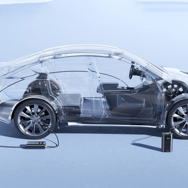 2-vienā riepu piepūtējs ar lukturīti un pārnēsājamo akumulatoru 6000mAh 75W - melns