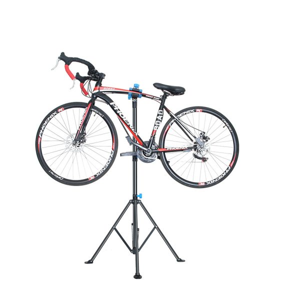 Regulējams grīdas servisa statīvs 30 kg velosipēdiem - melns
