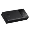 Powerbank 20000mAh USB-A USB-C ar displeja kabeli 22.5W - melns