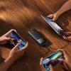 Powerbank 20000mAh USB-A USB-C ar displeja kabeli 22.5W - melns