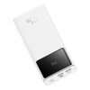 Powerbank 20000mAh USB-A USB-C ar displeja kabeli 22.5W - balts