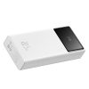 Powerbank 20000mAh USB-A USB-C ar displeja kabeli 22.5W - balts