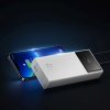 Powerbank 20000mAh USB-A USB-C ar displeja kabeli 22.5W - balts