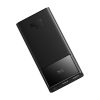 Powerbank 10000mAh USB-A USB-C ar displeja kabeli 22.5W - melns