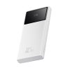Powerbank 10000mAh USB-A USB-C ar displeja kabeli 22.5W - balts