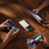 Powerbank 10000mAh USB-A USB-C ar displeja kabeli 22.5W - balts