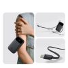 Powerbank 20000mAh USB-A USB-C ar displeju un 2 iebūvētiem kabeļiem 45W - melns