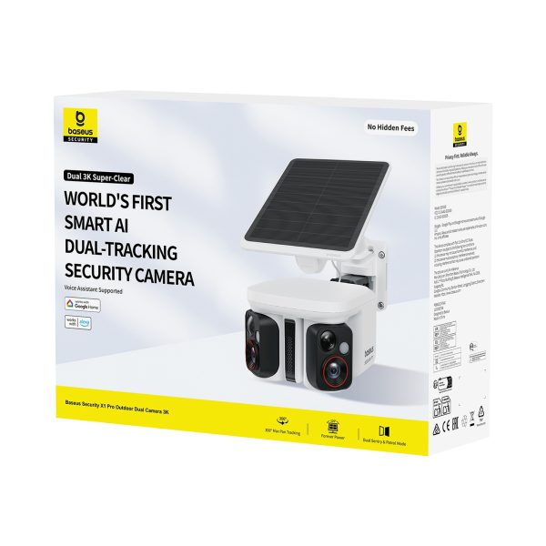 3K IP65 saules paneļa āra novērošanas kamera - balta