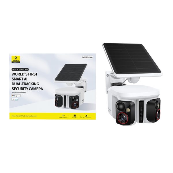 3K IP65 saules paneļa āra novērošanas kamera - balta