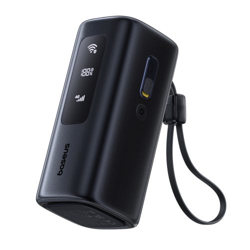 Powerbank 20000mAh USB-A USB-C ar Wi-Fi 67W - melns