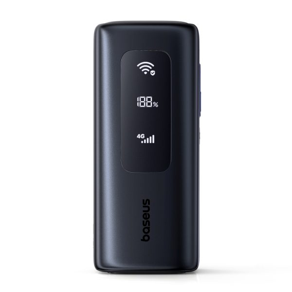 Powerbank 20000mAh USB-A USB-C ar Wi-Fi 67W - melns