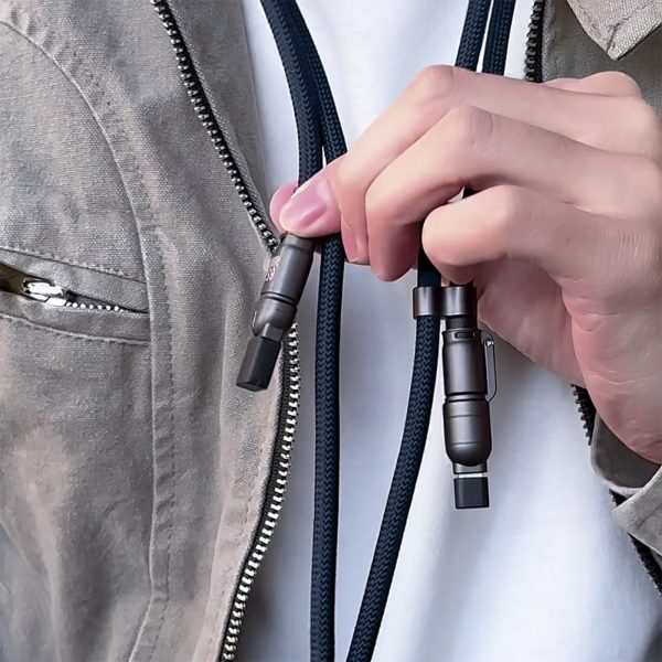 4-in-1 USB-C kabelis ar aukliņu un iPhone Lightning USB-A adapteriem - zils