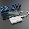 K14S 5000mAh magnētiskais pārnēsājamais akumulators USB-A USB-C 20W - balts
