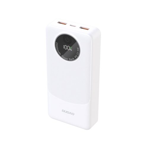 Powerbank K12Pro 20000mAh USB-A USB-C PD 22.5W - balts