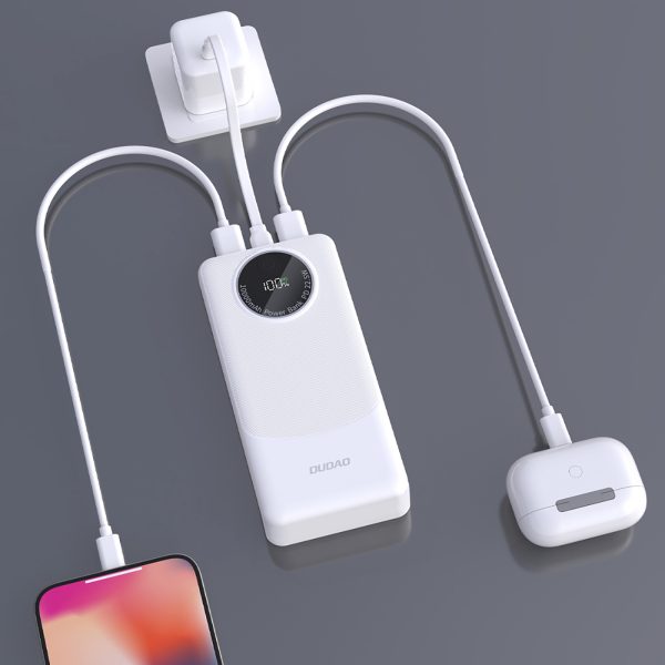 Powerbank K12Pro 20000mAh USB-A USB-C PD 22.5W - balts