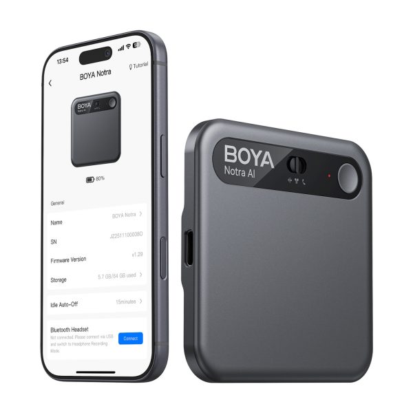 Balss ierakstītājs ar AI transkripciju 64 GB 610 mAh - melns