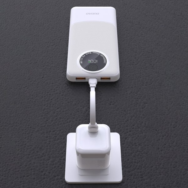 Powerbank K12 10000mAh USB-A USB-C PD 22.5W - balts