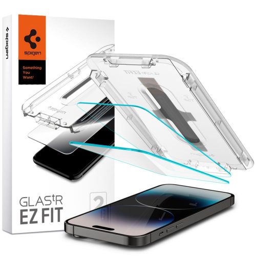 Rūdīts stikls iPhone 14 Pro tālrunim ar Glas.tR EZ Fit aplikatoru - 2 gab.