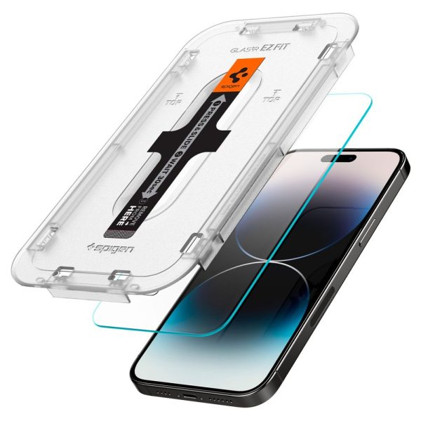 Rūdīts stikls iPhone 14 Pro tālrunim ar Glas.tR EZ Fit aplikatoru - 2 gab.