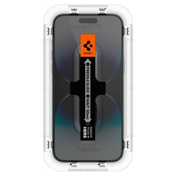 Rūdīts stikls iPhone 14 Pro tālrunim ar Glas.tR EZ Fit aplikatoru - 2 gab.