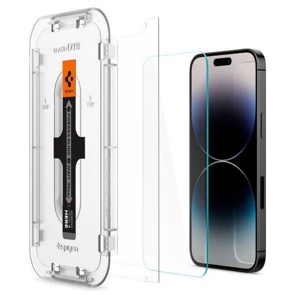 Rūdīts stikls iPhone 14 Pro tālrunim ar Glas.tR EZ Fit aplikatoru - 2 gab.