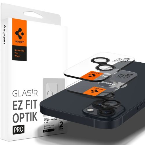 iPhone 14 / Plus / 15 / Plus kameras vāciņš, melns - 2 gab.