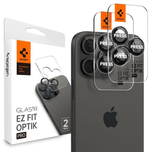 Kameras vāciņš iPhone 14 Pro / Pro Max / 15 Pro / Pro Max / 16 Pro / Pro Max / 17 Pro / 17 Pro Max, melns - 2 gab.
