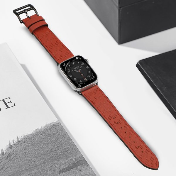 Ādas siksniņa Apple Watch 38 / 40 / 41 mm - sarkana