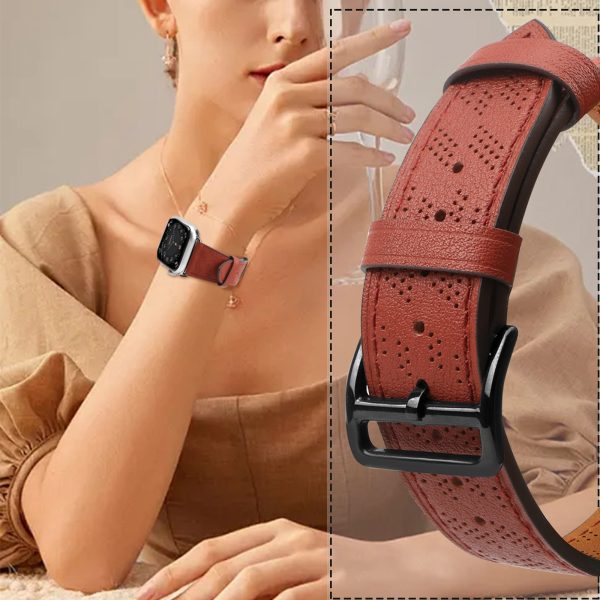 Ādas siksniņa Apple Watch 38 / 40 / 41 mm - sarkana