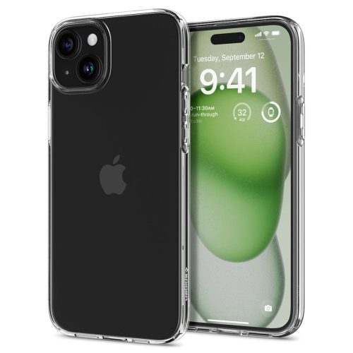 Šķidro kristālu vāciņš iPhone 15 Plus - caurspīdīgs