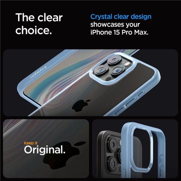 iPhone 15 Pro Max Crystal Hybrid vāciņš - caurspīdīgi zils