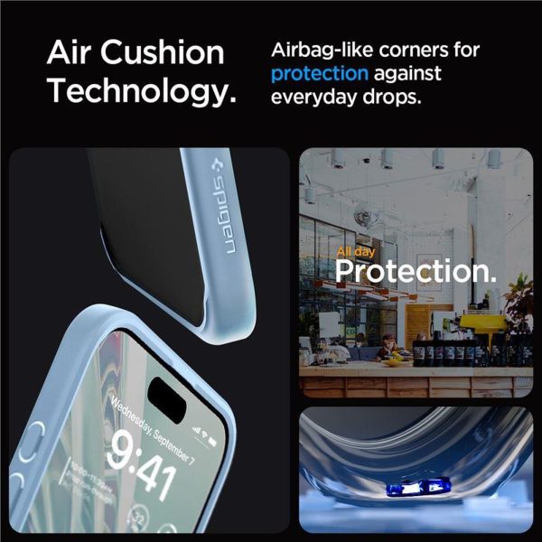 iPhone 15 Pro Max Crystal Hybrid vāciņš - caurspīdīgi zils