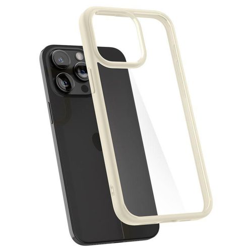 iPhone 15 Pro Max Crystal Hybrid vāciņš - caurspīdīgs bēšs