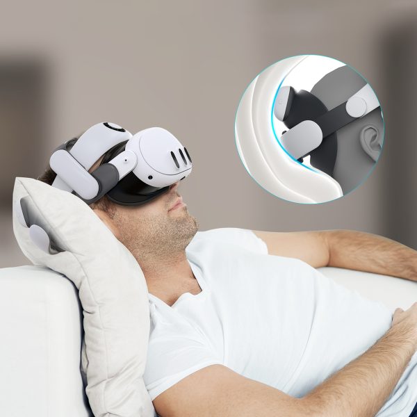 Siksniņa Meta Quest 3 VR austiņām ar ārējo akumulatoru - balta un melna