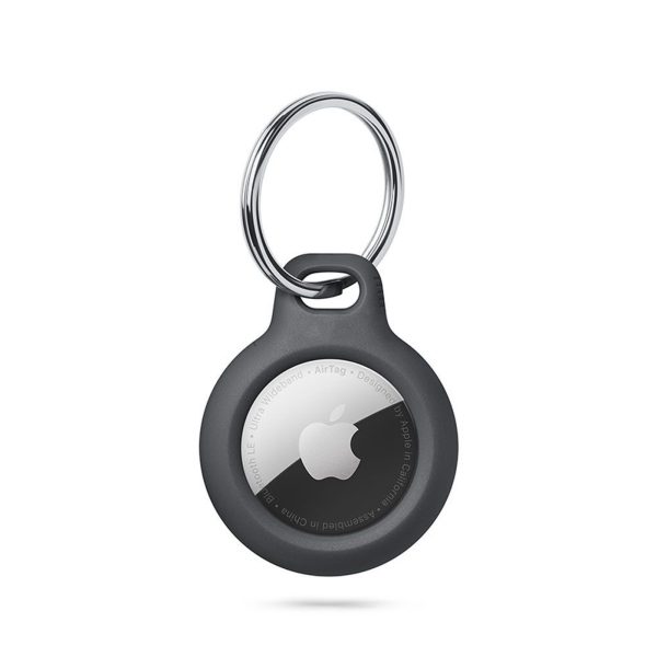 Apple AirTag atslēgu piekariņa maciņš ar gredzenu - melns