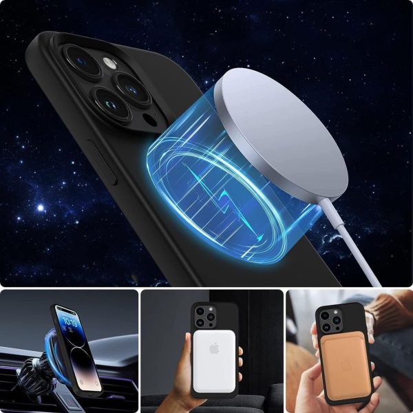 iPhone 15 silikona MagSafe vāciņš — matēti melns