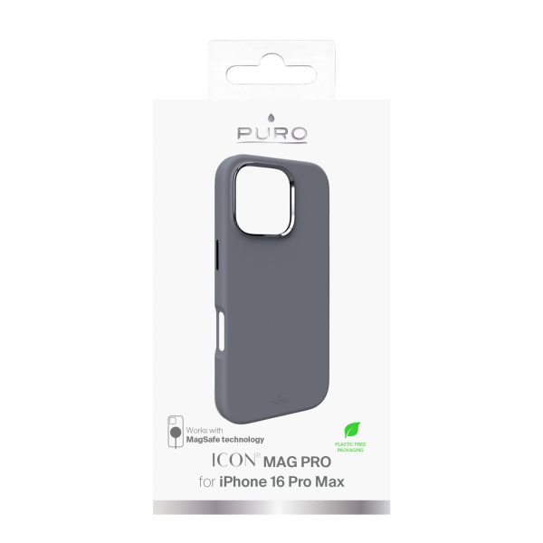 iPhone 16 Pro Max Icon Mag Pro MagSafe silikona vāciņš — tumši pelēks