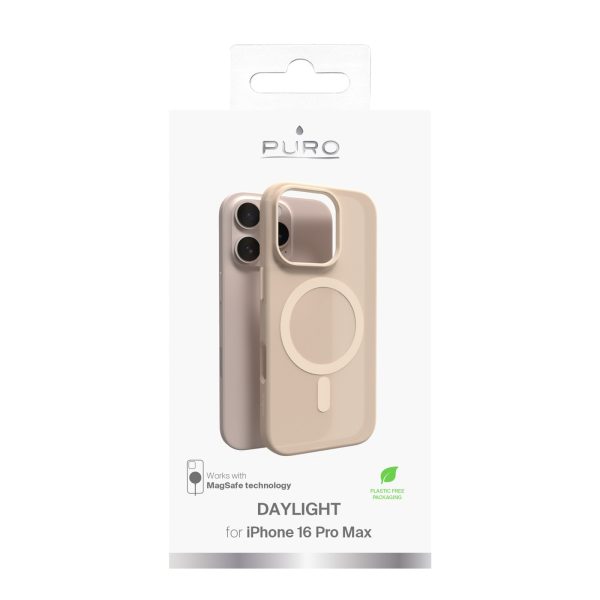 iPhone 16 Pro Max dienasgaismas MagSafe silikona vāciņš — bēšs