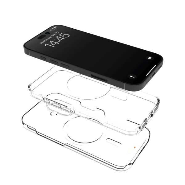 iPhone 16 Plus triecienizturīgs D3O MagSafe silikona vāciņš — caurspīdīgs