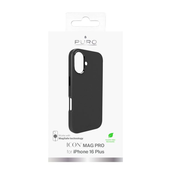 iPhone 16 Plus Icon Mag Pro MagSafe silikona vāciņš — melns