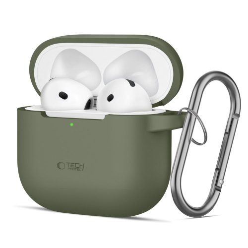 Apple AirPods 4 silikona maciņš ar āķīti - zaļš