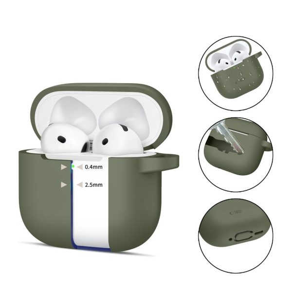Apple AirPods 4 silikona maciņš ar āķīti - zaļš
