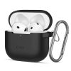 Apple AirPods 4 silikona maciņš ar āķīti - melns
