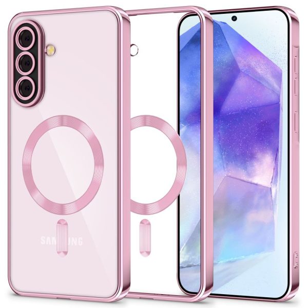 Samsung Galaxy A56 5G MagFlex MagSafe maciņš-caurspīdīgi rozā